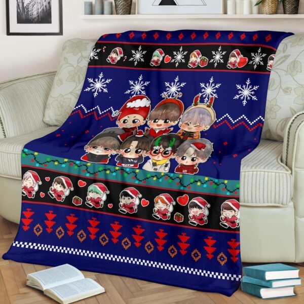 blue bts christmas blanket amazing gift idea ago2m