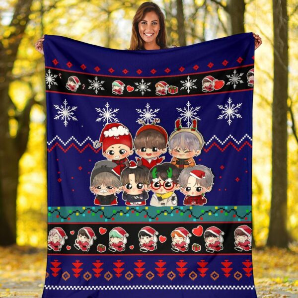 blue bts christmas blanket amazing gift idea q1mk7