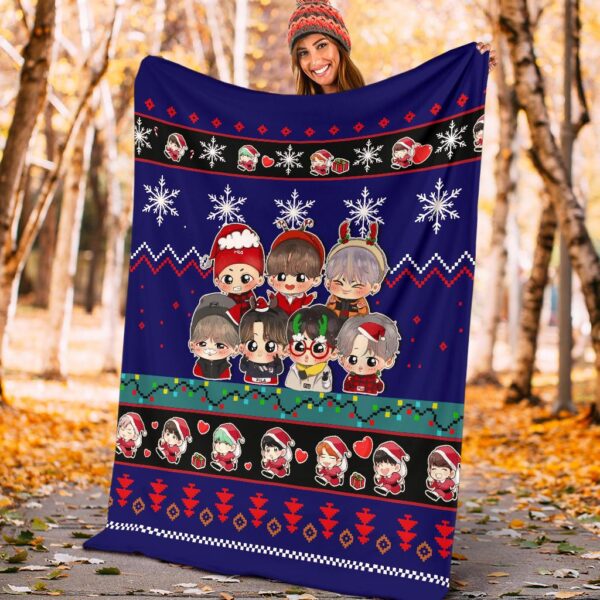 blue bts christmas blanket amazing gift idea yvjdp