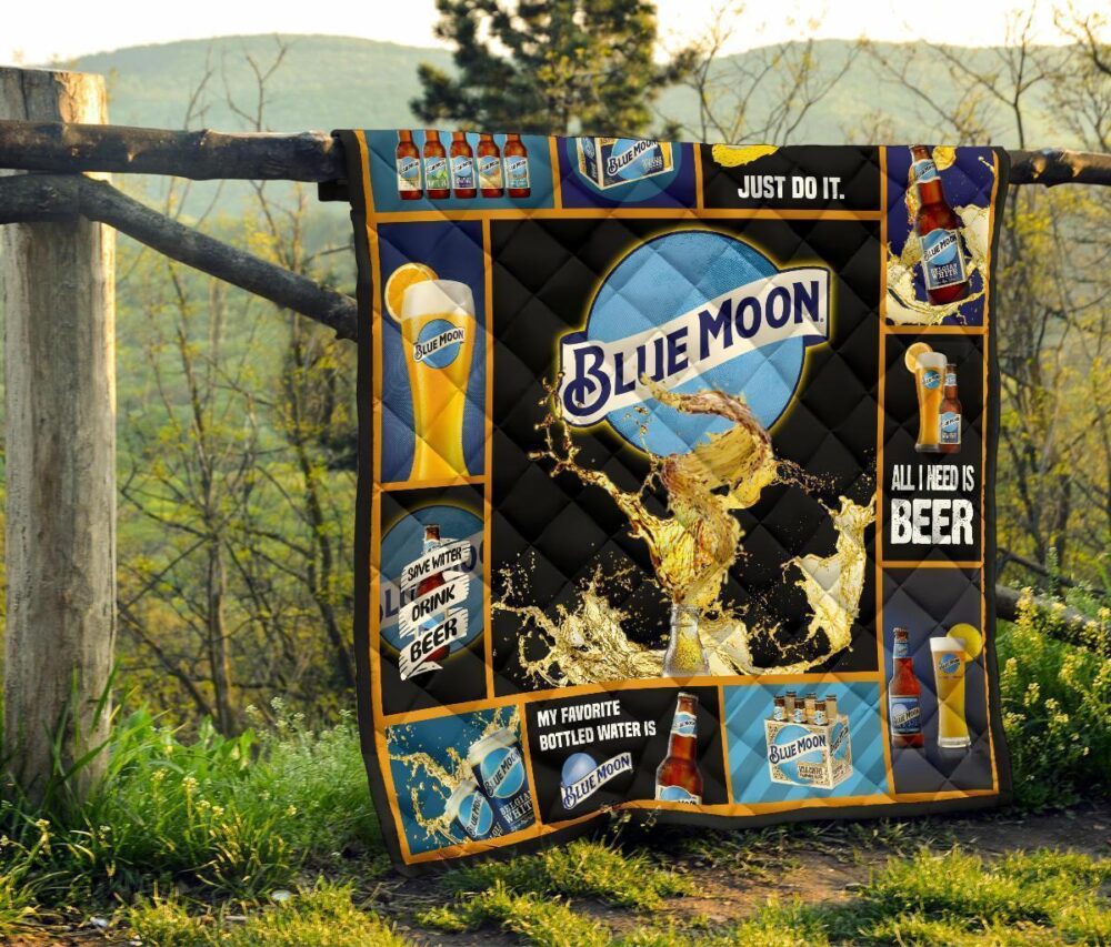 Blue Moon Quilt Blanket Funny For Beer Lover