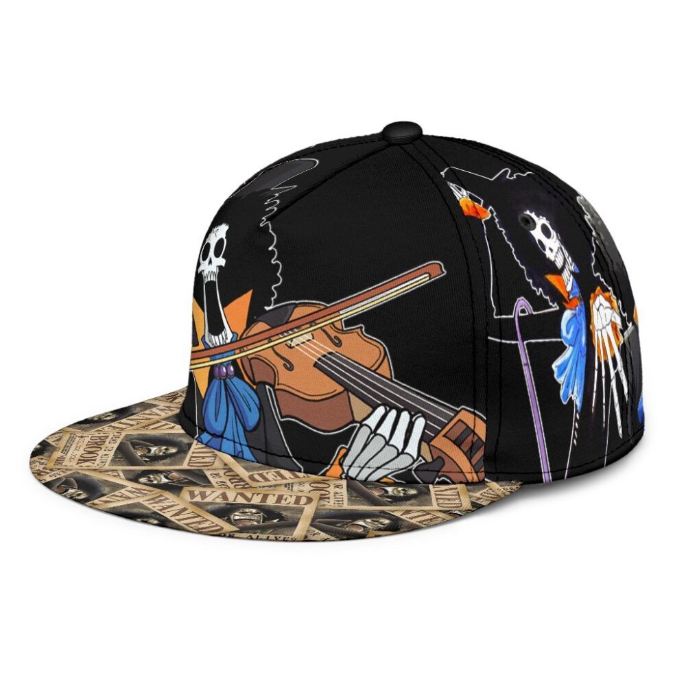 Brook Snapback Hat One Piece Anime Gift Idea