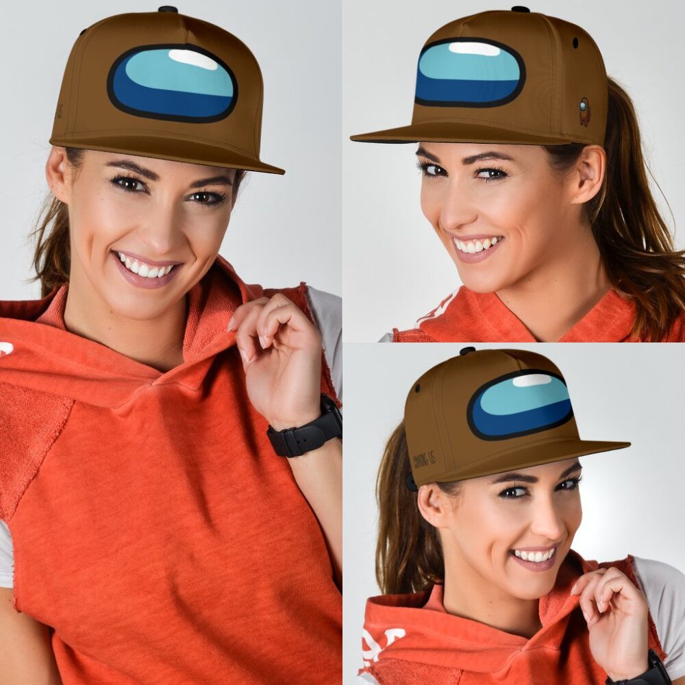 Brown Crewmate Snapback Hat Among Us Gift Idea