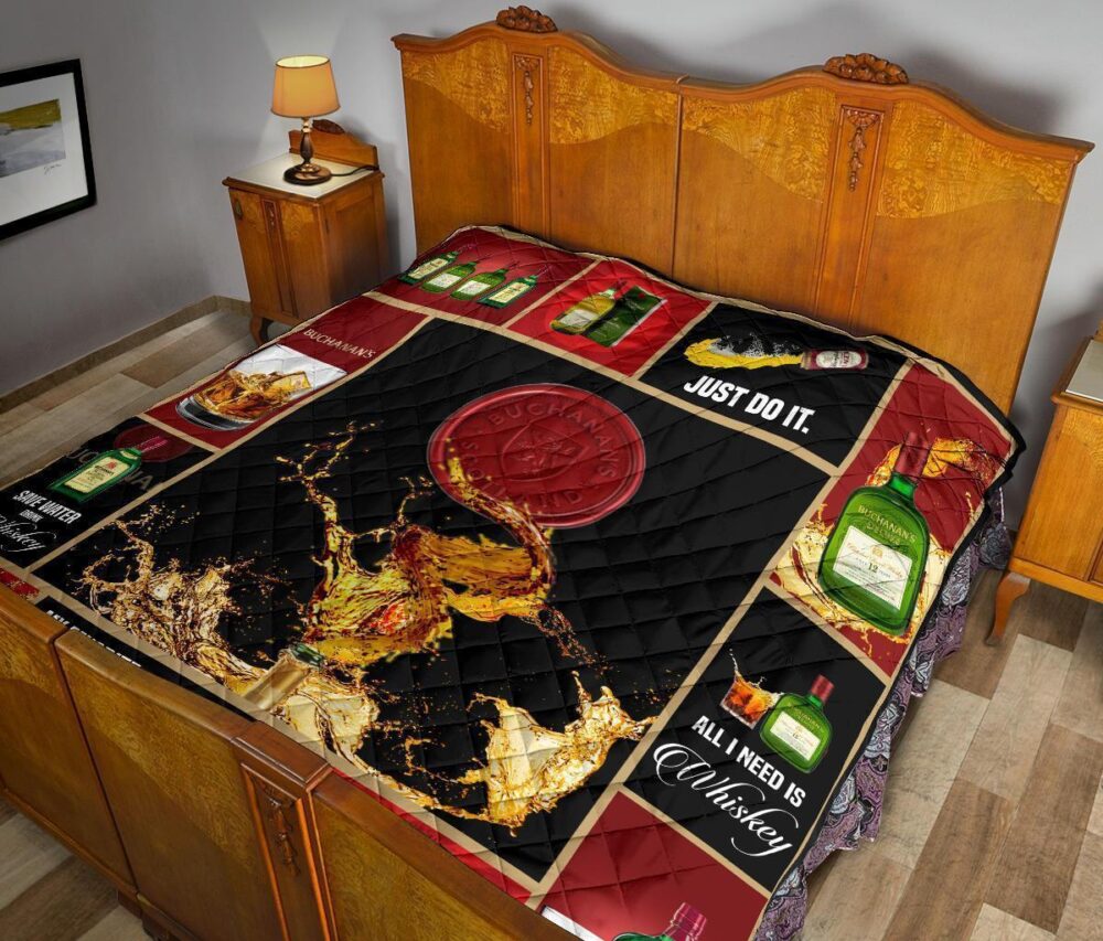 Buchanan’s Scotch Quilt Blanket All I Need Is Whisky Gift Idea