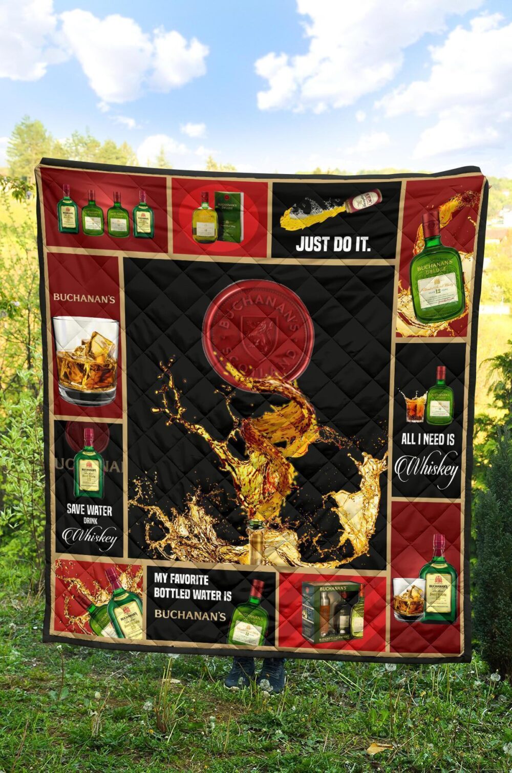 Buchanan’s Scotch Quilt Blanket All I Need Is Whisky Gift Idea