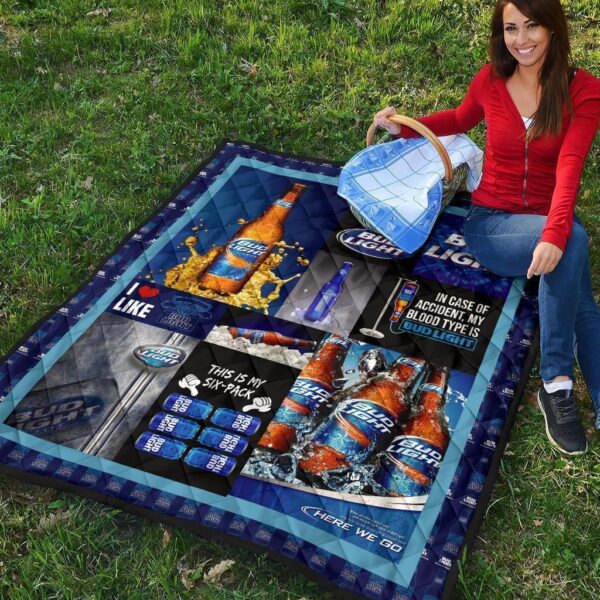 bud light quilt blanket funny for beer lover 12a9m