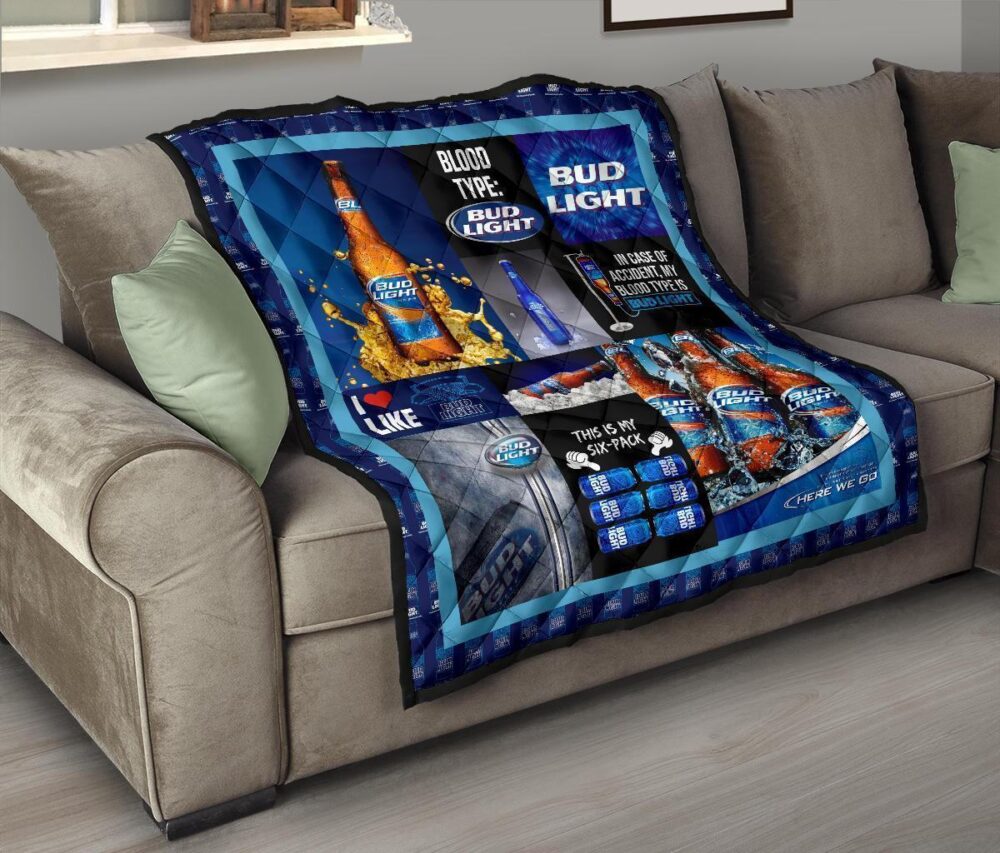 Bud Light Quilt Blanket Funny For Beer Lover