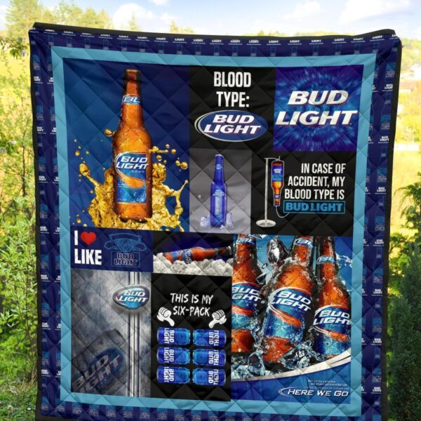 bud light quilt blanket funny for beer lover nlt8i