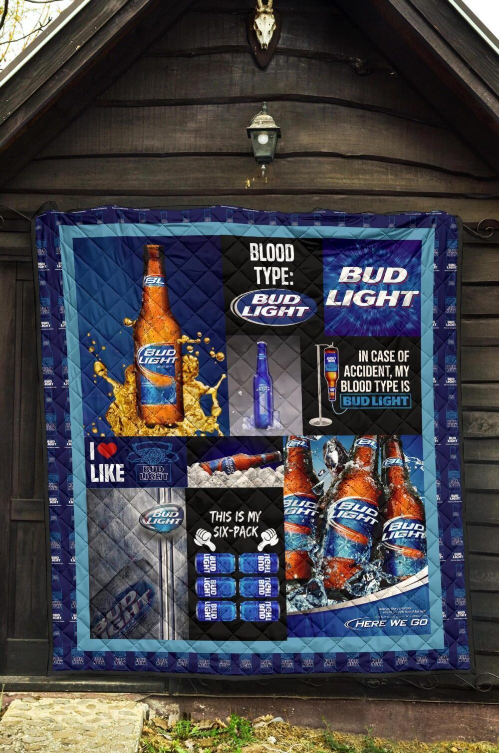 Bud Light Quilt Blanket Funny For Beer Lover