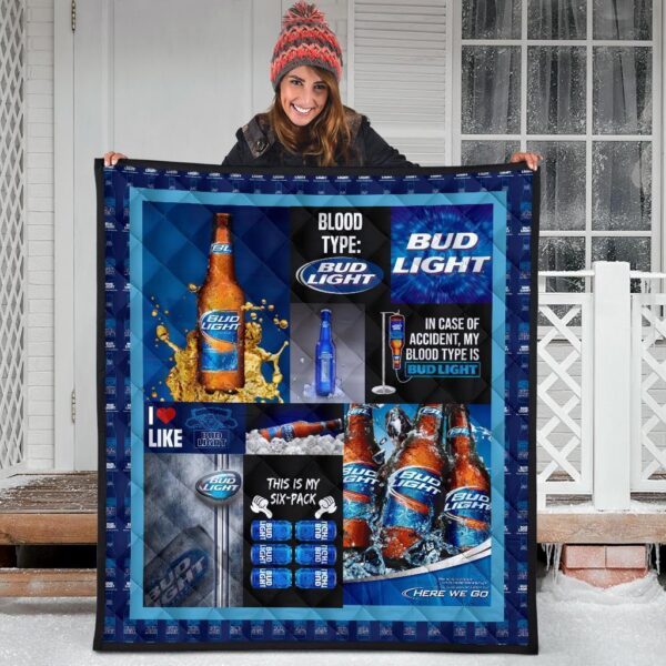 bud light quilt blanket funny for beer lover vp6jy