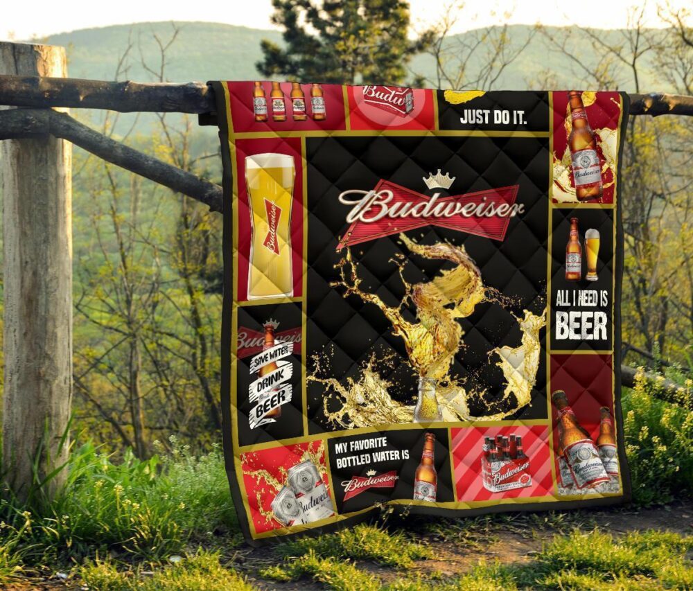 Budweiser Quilt Blanket Funny Beer Lover Gift Idea