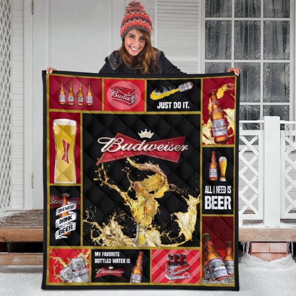 budweiser quilt blanket funny beer lover gift idea r5j6v