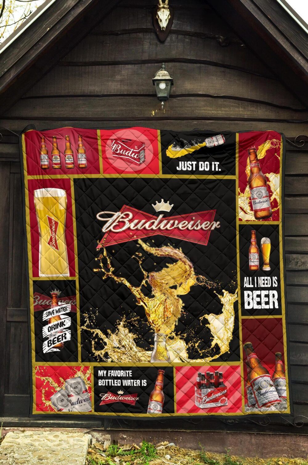 Budweiser Quilt Blanket Funny Beer Lover Gift Idea