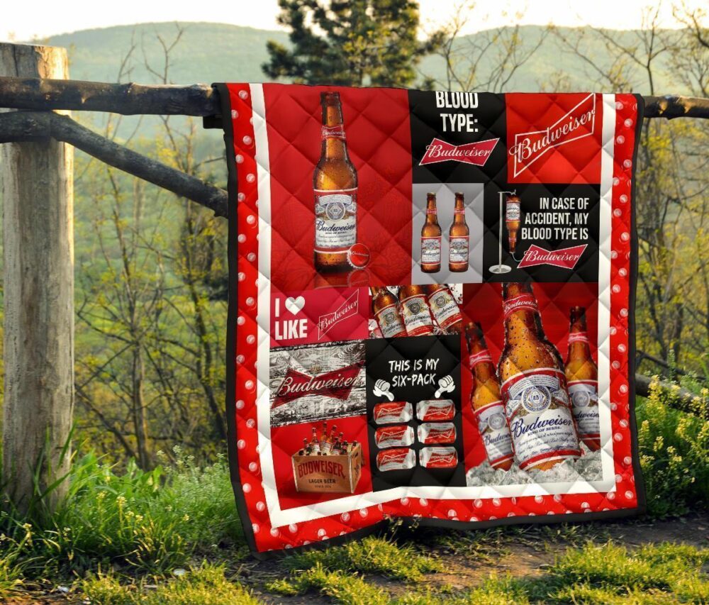 Budweiser Quilt Blanket Funny Gift Idea For Beer Lover