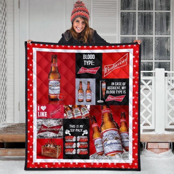 budweiser quilt blanket funny gift idea for beer lover czkxh