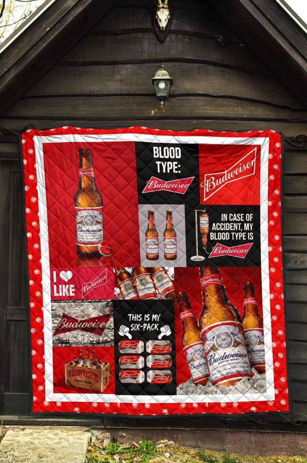 Budweiser Quilt Blanket Funny Gift Idea For Beer Lover