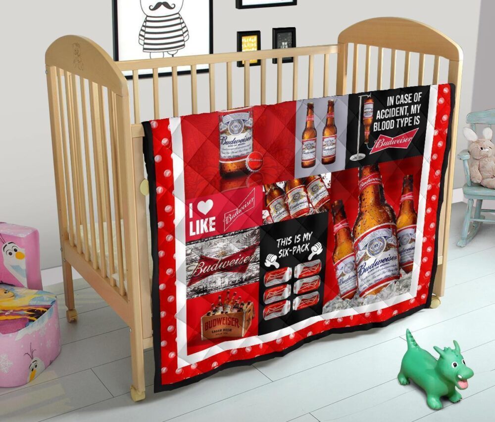 Budweiser Quilt Blanket Funny Gift Idea For Beer Lover