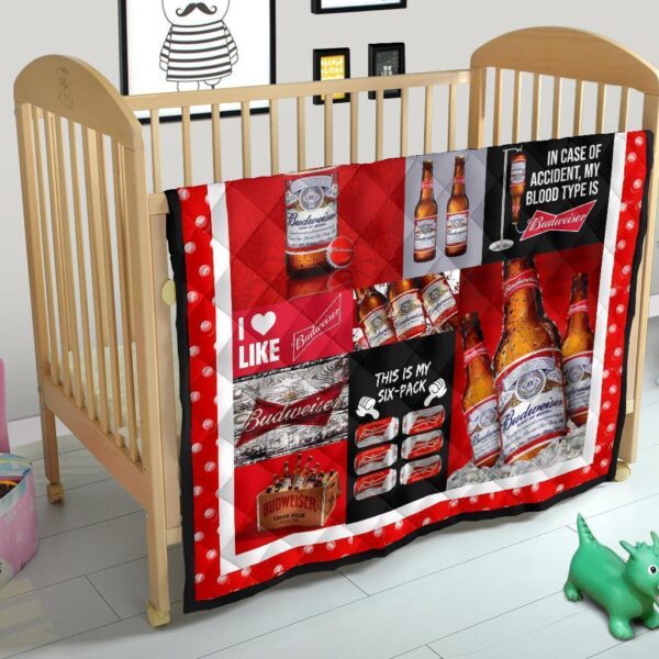 budweiser quilt blanket funny gift idea for beer lover egn85