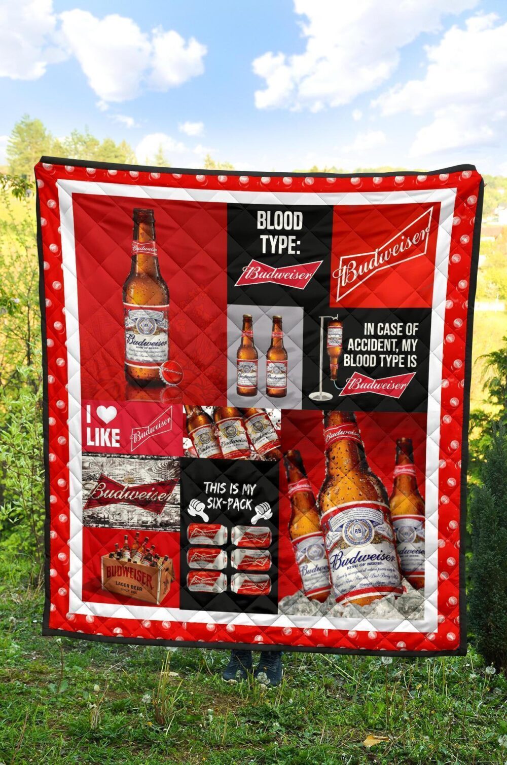 Budweiser Quilt Blanket Funny Gift Idea For Beer Lover