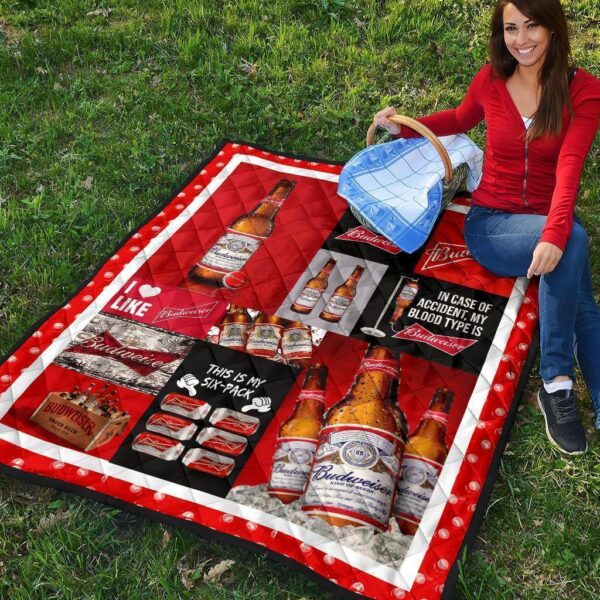 budweiser quilt blanket funny gift idea for beer lover jskr3