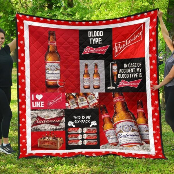 Budweiser Quilt Blanket Funny Gift Idea For Beer Lover