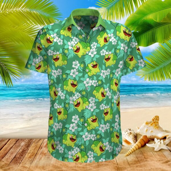 Bulbasaur Pokemon Custom Button Up Hawaiian Shirt