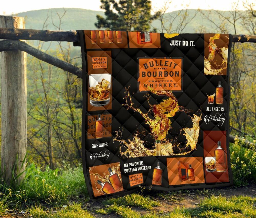 Bulleit Bourbon Quilt Blanket All I Need Is Whisky Gift Idea