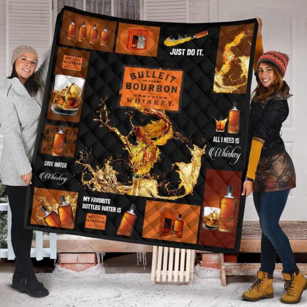 Bulleit Bourbon Quilt Blanket All I Need Is Whisky Gift Idea