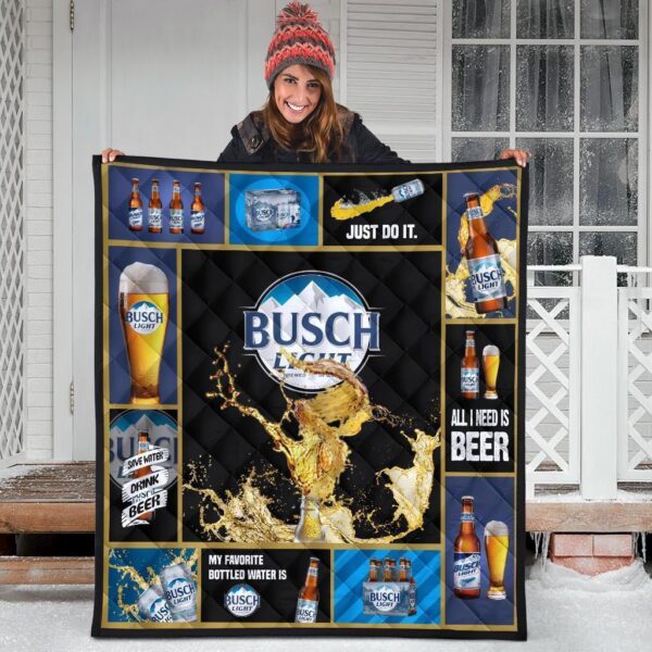 busch light quilt blanket beer lover funny gift ahqwo