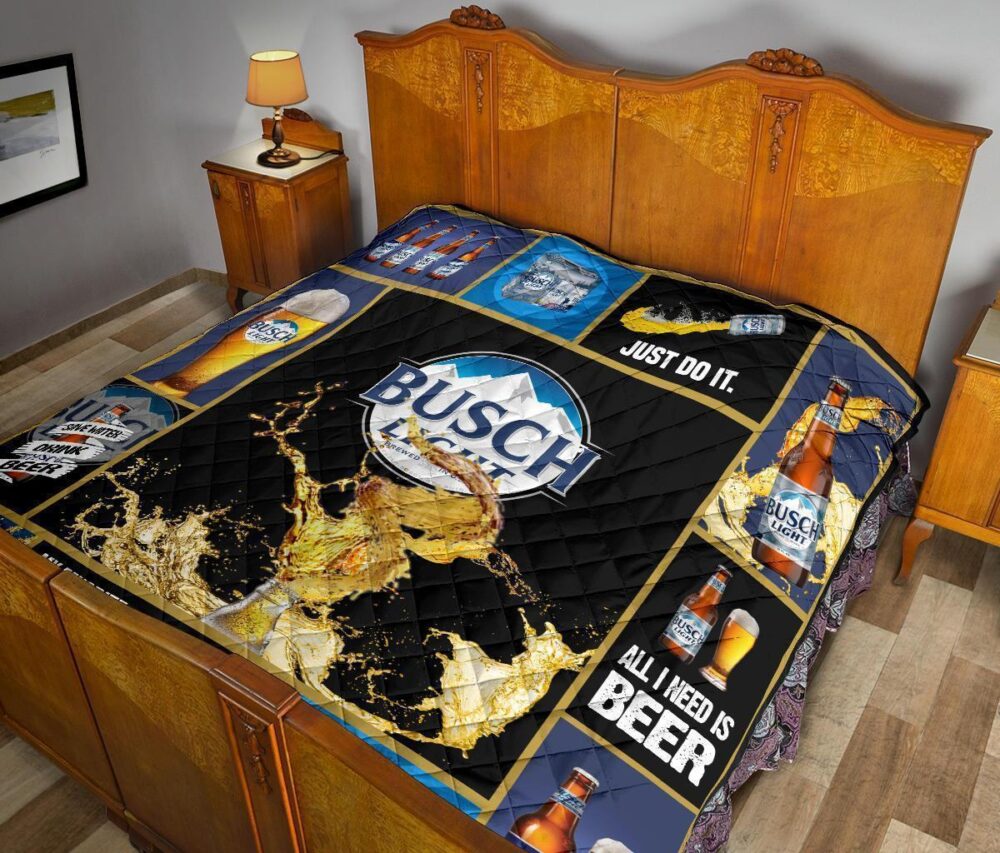 Busch Light Quilt Blanket Beer Lover Funny Gift