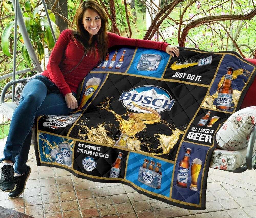 Busch Light Quilt Blanket Beer Lover Funny Gift