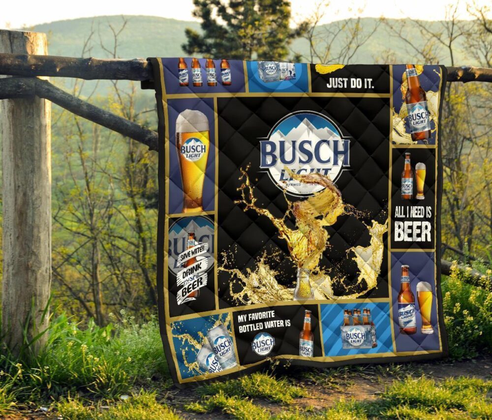 Busch Light Quilt Blanket Beer Lover Funny Gift