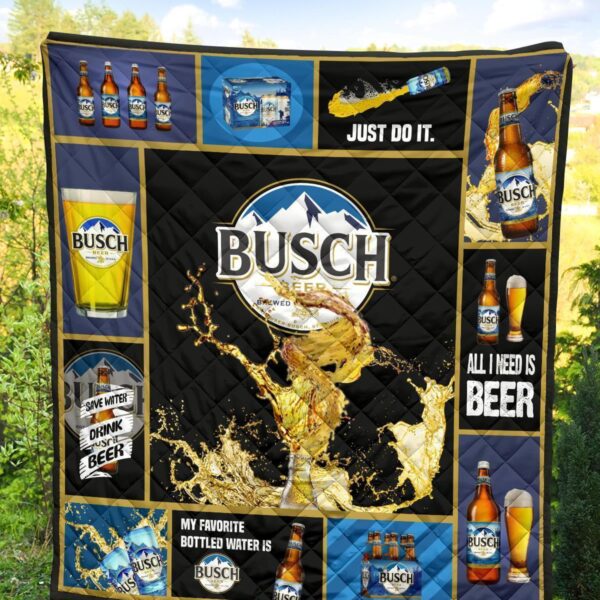 busch quilt blanket beer lover funny gift pwbtt