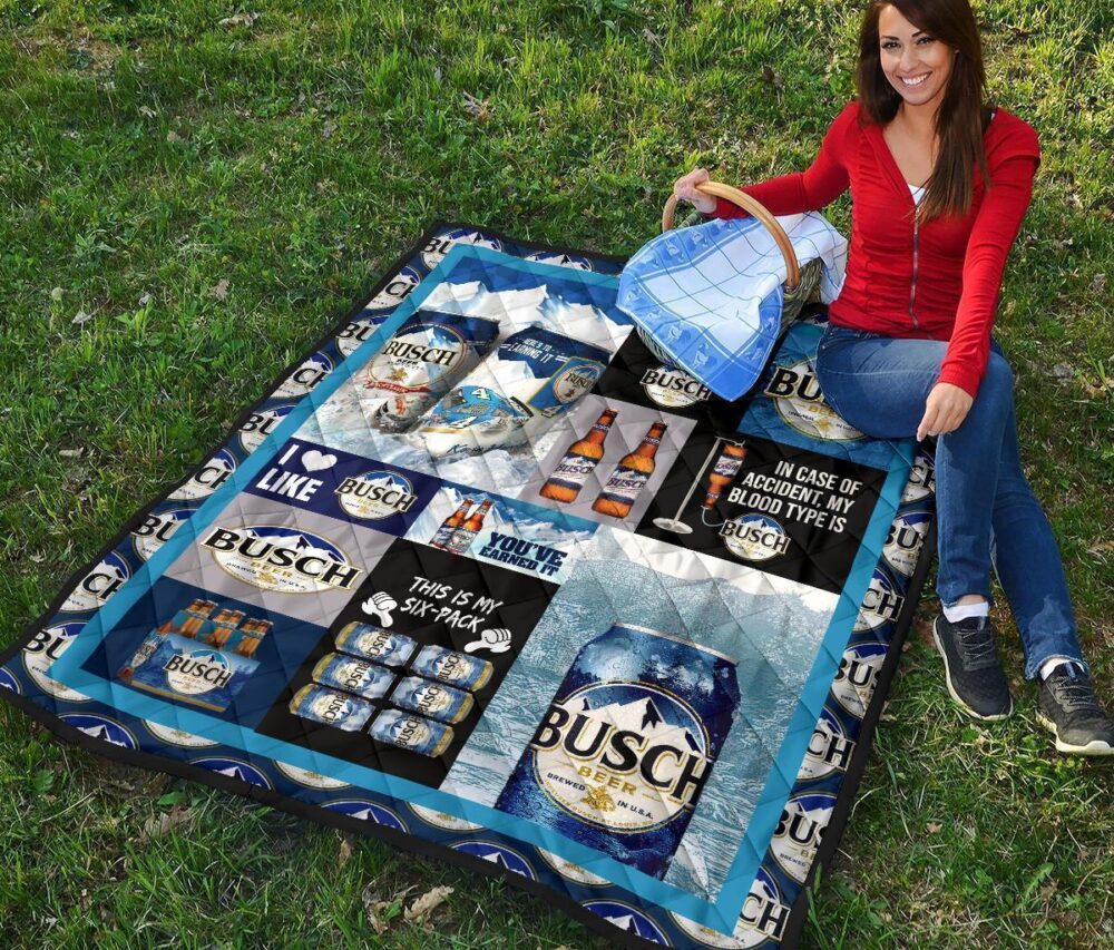 Busch Quilt Blanket Funny Gift Idea For Beer Lover