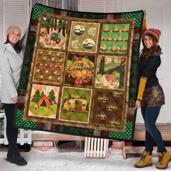 Camping Quilt Blanket Funny Gift For Camping Lover