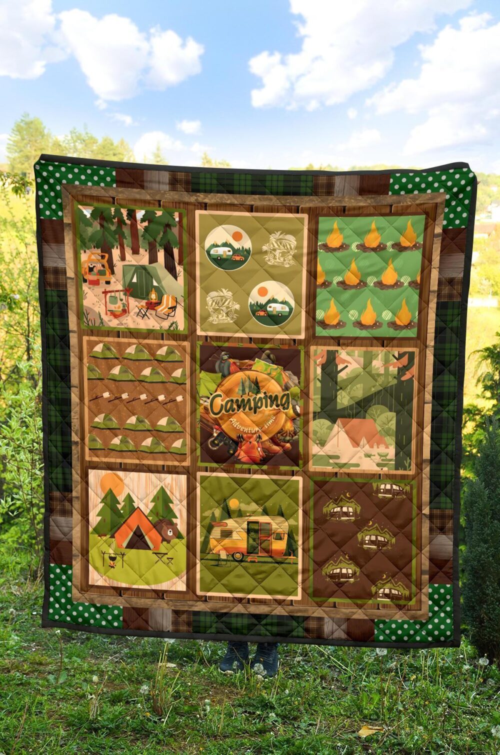 Camping Quilt Blanket Funny Gift For Camping Lover