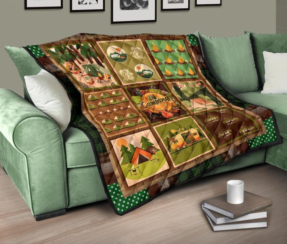 Camping Quilt Blanket Funny Gift For Camping Lover