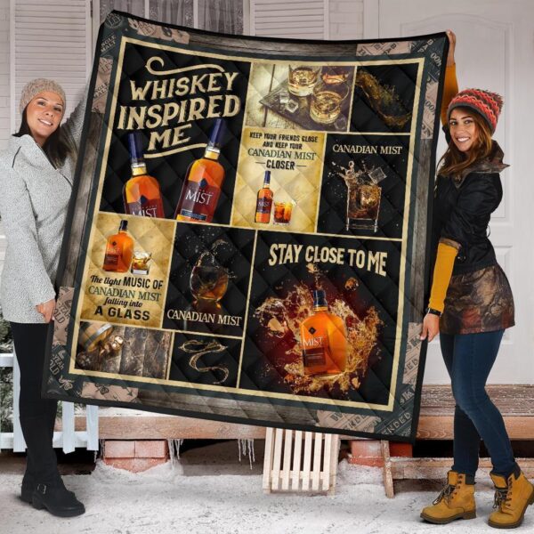 canadian mist quilt blanket whiskey inspired me funny gift idea wm7lr