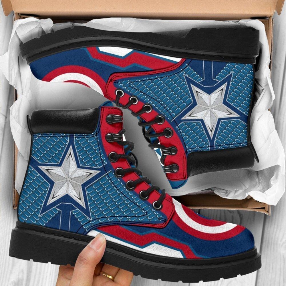 Captain America All Season Boots | Casual Shoes | Vegan Leather Custom Boot Shoes TB113