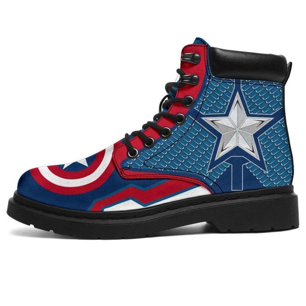 Captain America All Season Boots | Casual Shoes | Vegan Leather Custom Boot Shoes TB113