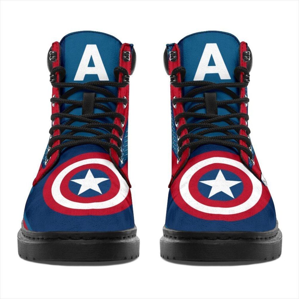 Captain America All Season Boots | Casual Shoes | Vegan Leather Custom Boot Shoes TB113