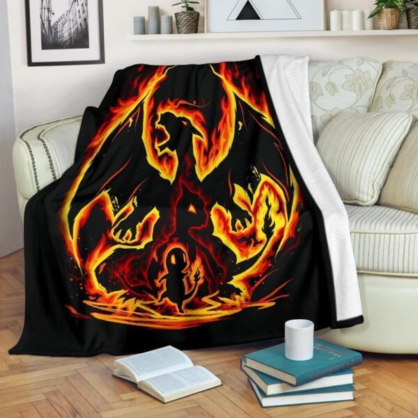 Charizard Fleece Blanket For Pokemon Bedding Decor Gift