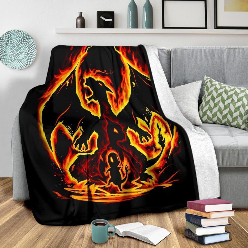 Charizard Fleece Blanket For Pokemon Bedding Decor Gift