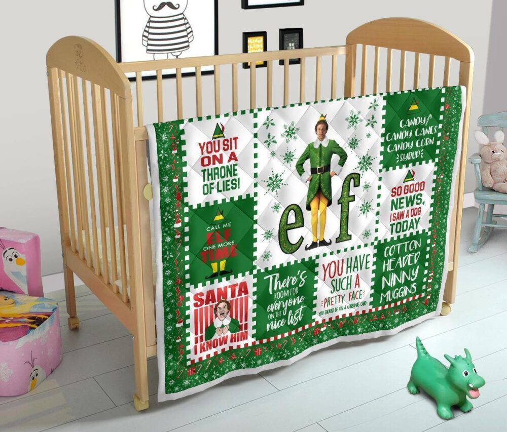 Christmas Elf Quilt Blanket Funny Xmas Gift Idea