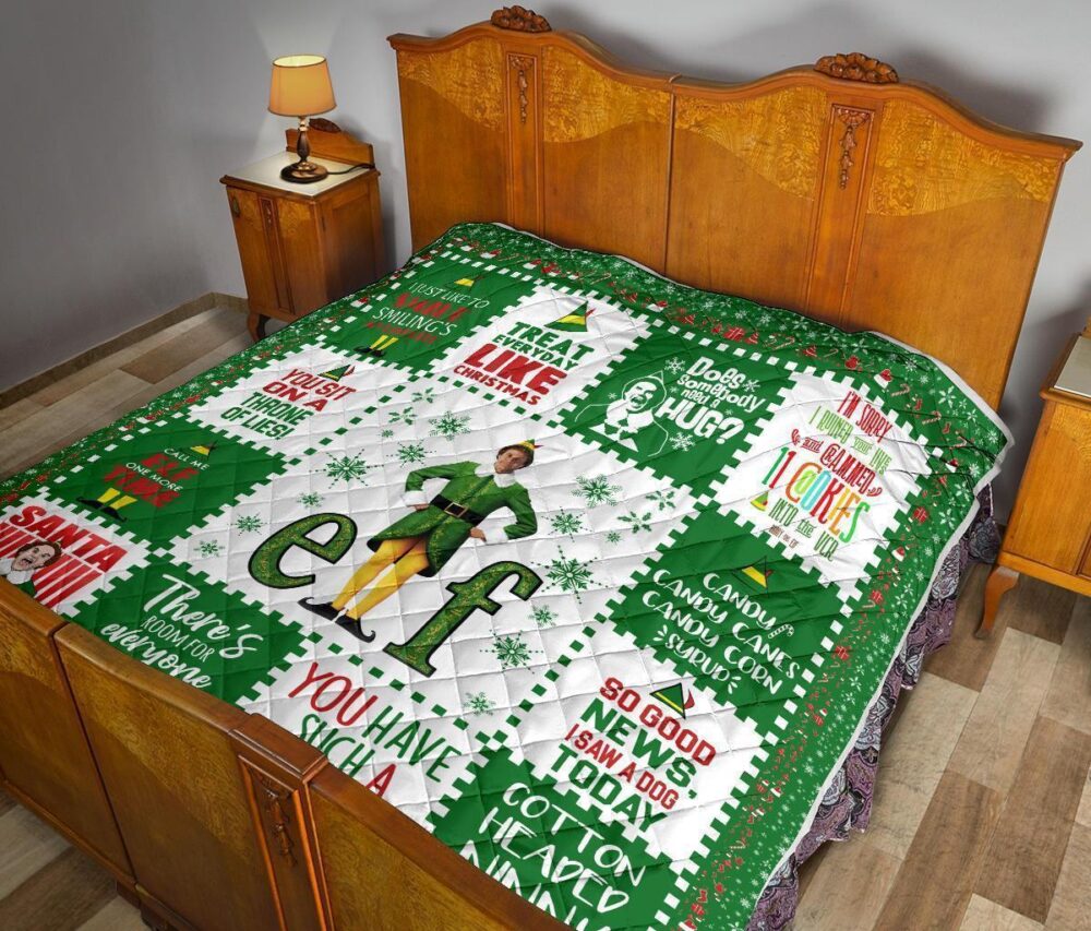 Christmas Elf Quilt Blanket Funny Xmas Gift Idea