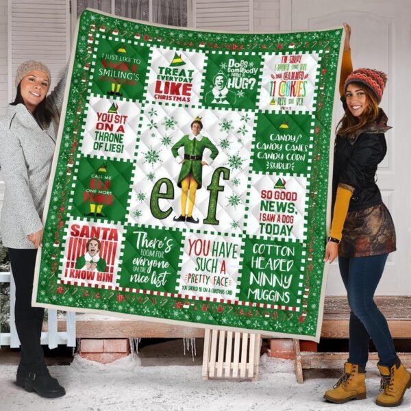 christmas elf quilt blanket funny xmas gift idea kum90