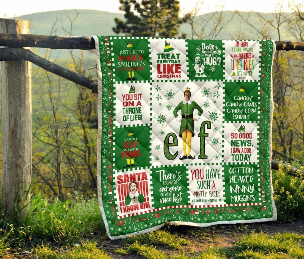 Christmas Elf Quilt Blanket Funny Xmas Gift Idea