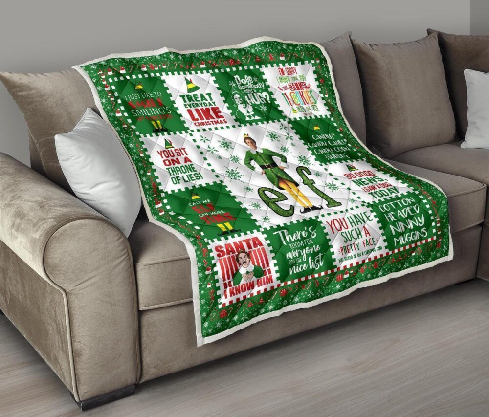 Christmas Elf Quilt Blanket Funny Xmas Gift Idea