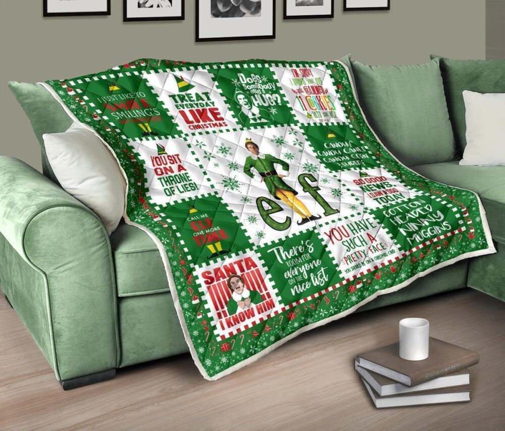 Christmas Elf Quilt Blanket Funny Xmas Gift Idea