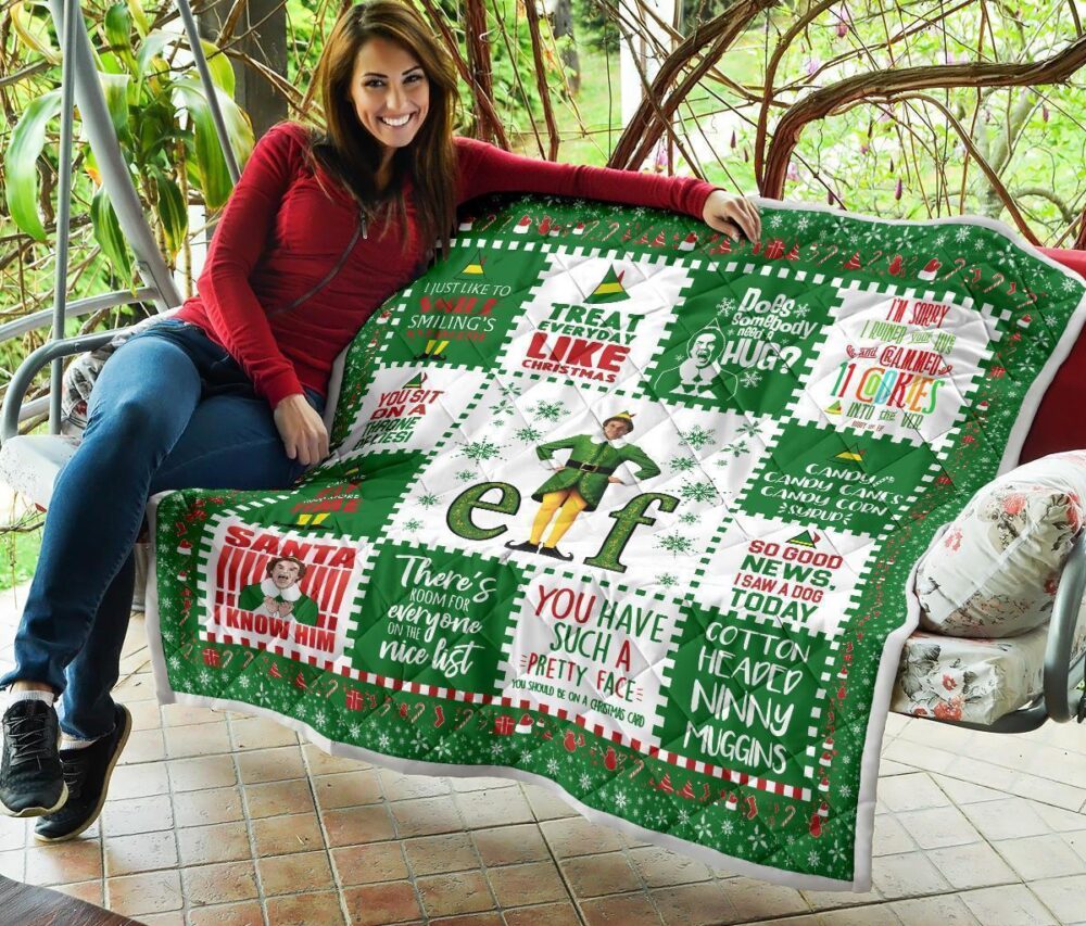 Christmas Elf Quilt Blanket Funny Xmas Gift Idea