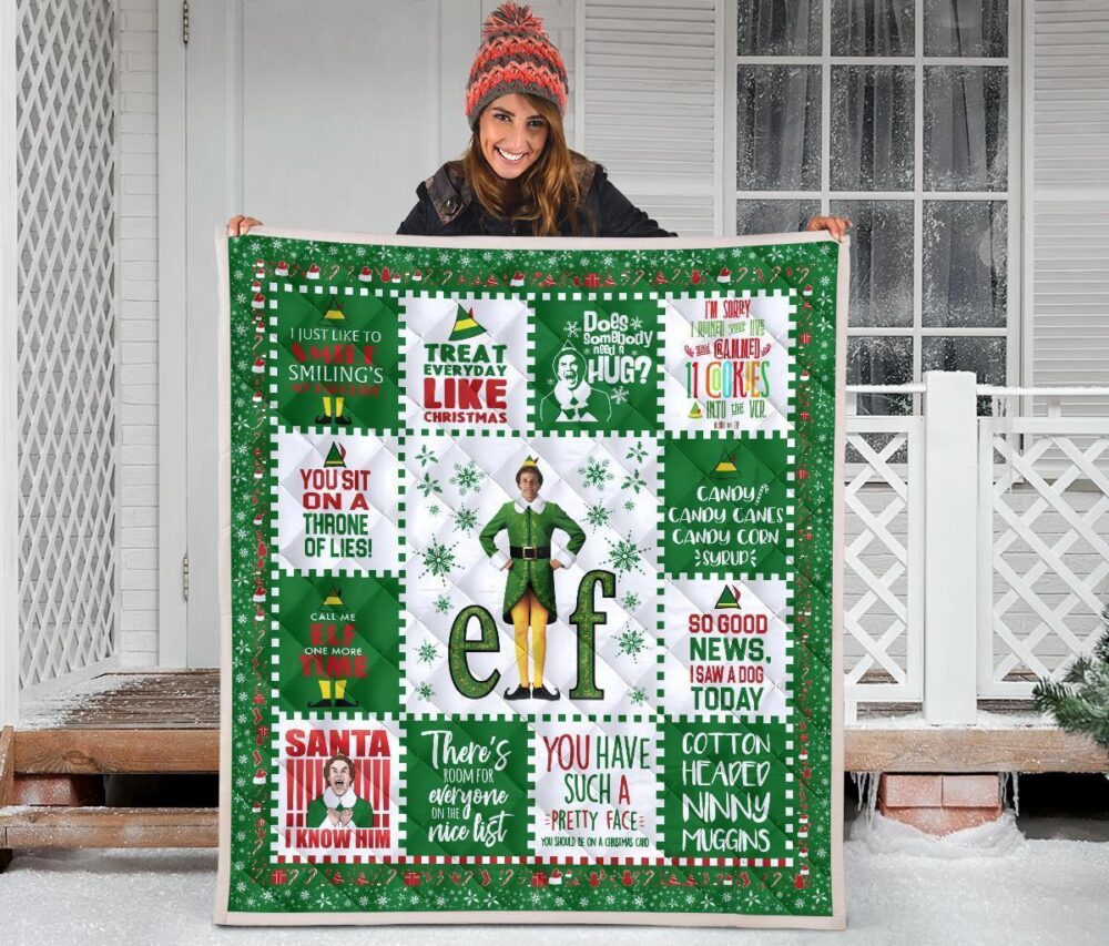 Christmas Elf Quilt Blanket Funny Xmas Gift Idea